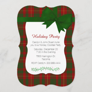 Convites Festa de Natal vermelha e verde do costume da