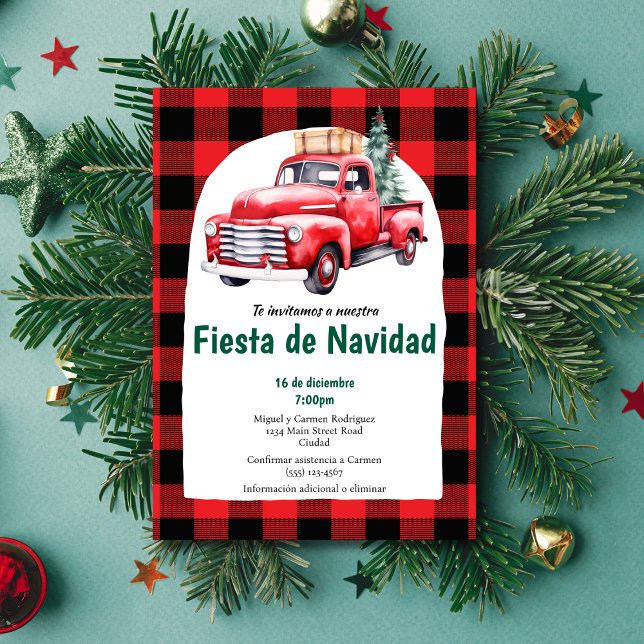 Convites Festa de Natal Vermelha Espanhola (Criador carregado)