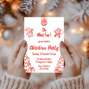 Convites Festa de Natal Vermelha   Que Diversão Festa de Na