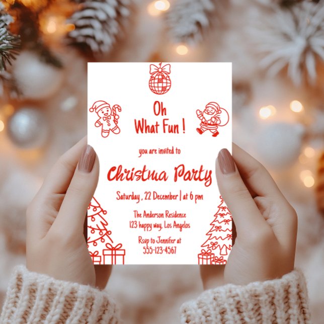 Convites Festa de Natal Vermelha | Que Diversão Festa de Na (Criador carregado)