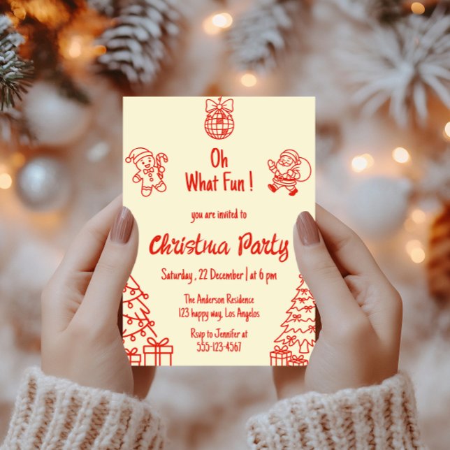 Convites Festa de Natal Vermelha | Que Diversão Festa de Na (Criador carregado)