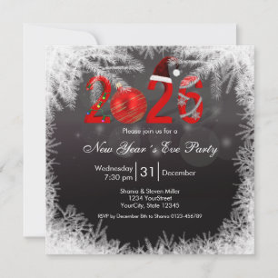 Convites Festa de Natal Vermelho 2026 Ano Novo