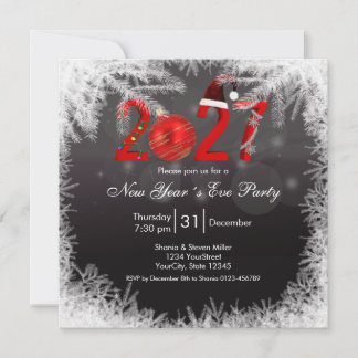 Convites Festa de Natal Vermelho 2027 Ano Novo