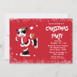 Convites Festa de Natal Vermelho de Vaca de Pé-Gelo
