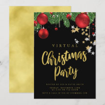 Festa de Natal Vermelho Negro, Dourado VIRTUAL