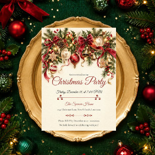Convites Festa de Natal Vintage Festivo