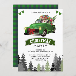 Convites Festa de Natal Vintage Green Truck