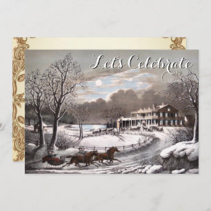 Convites Festa de Natal Vintage Holiday Ives