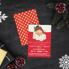 Convites Festa de Natal Vintage Retro Jolly Santa Claus