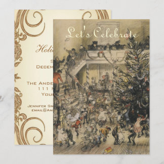 Convites Festa de Natal Vintage Victorian Art Holiday