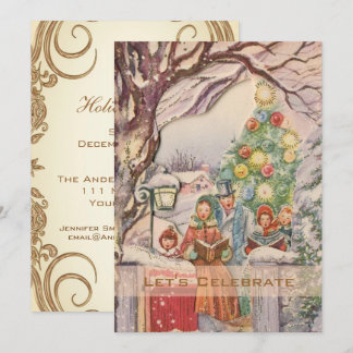 Convites Festa de Natal Vintage Victorian Holiday