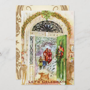 Convites Festa de Natal Vintage Victorian Holiday
