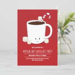 Convites Festa de Natal Virtual do Chocolate Quente do Códi