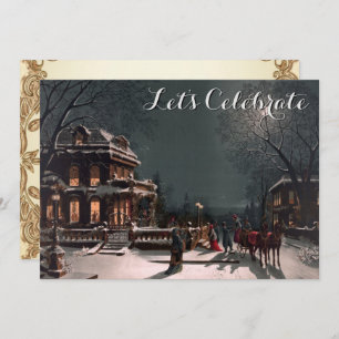 Convites Festa de Natal Vitoriana Vintage Holiday