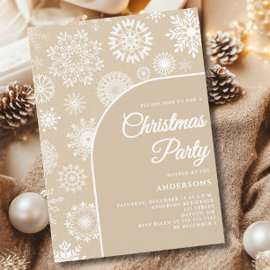 Convites Festa de Natal White Snowflake
