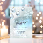 Convites FESTA DE NATAL Winter Snowflakes Blue Silver<br><div class="desc">Convites de festas de Natal personalizados modernos da Maravilha de inverno em cores azul pastel, prata e branca. Fundo em luzes cintilantes e neve, flocos de neve e bolhas. Modelo editável - simplesmente adicione seu texto. Todo texto pode ser alterado fonte, cor e tamanho. Perfeito para festa em casa, festas...</div>