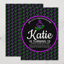 Festa de Neon Flamingo Glowing Tropical Roxo