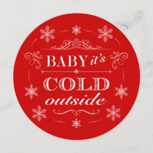 Convites Festa de Neve Feriado Bebê É Frio Lá Fora