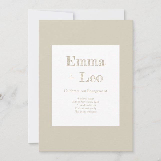 Convites Festa de Noivado  (Frente)