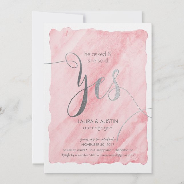 Convites Festa de noivado Anunciada Ela Disse Sim (Frente)