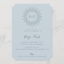 Festa de noivado Azul Claro de Sunburst Moderna