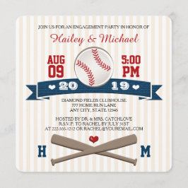 CONVITES FESTA DE NOIVADO BASEBALL MONOGRAMMED