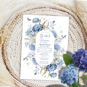 Convites Festa de Noivado Boho Chic Flor Silvestre Azul Des