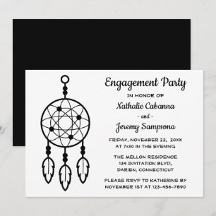 Convites Festa de Noivado Boho Dreamcatcher Casamento Triba