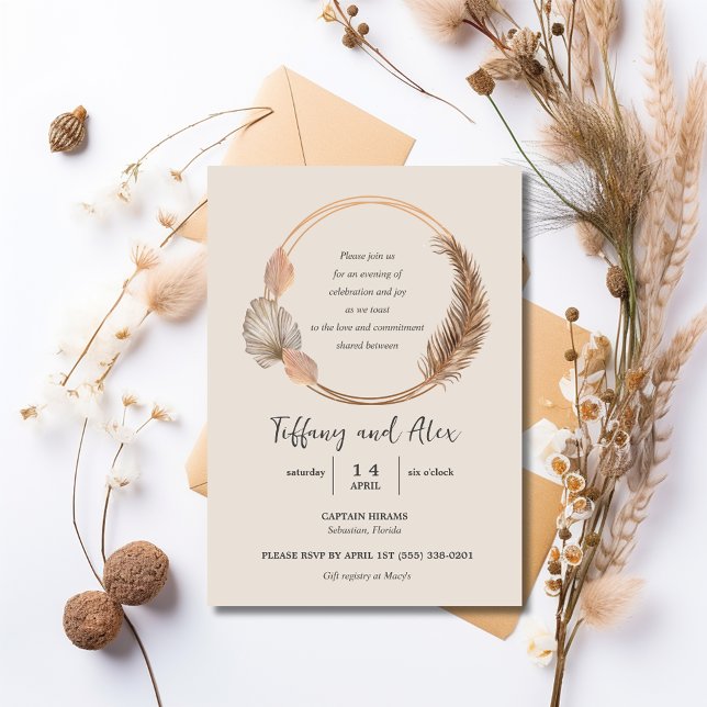 Convites Festa de noivado Boho Flowers (Boho Flowers Engagement Party Invitation)