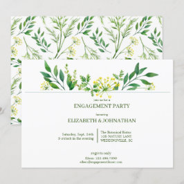 Convites Festa de noivado Botânica Primavera Verde