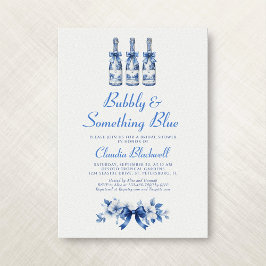 Convites Festa de Noivado Bubbly Something Blue Chinoiserie
