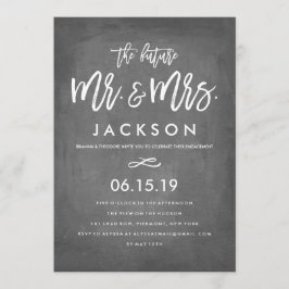 Convites Festa de noivado Chic Typografia Chalkboard