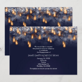 Convites Festa de Noivado com Lâmpadas Penduradas Antigas