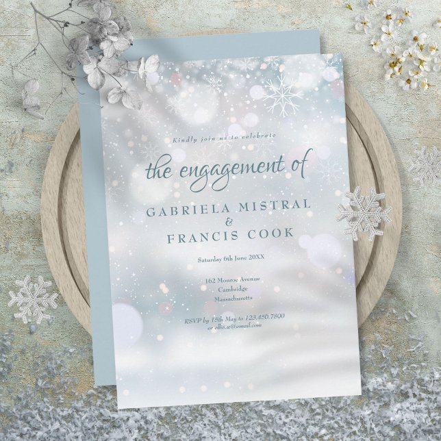Convites Festa de Noivado com Primeiros Flocos de Neve (First Snowflakes Engagement Party Invitation)