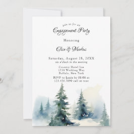 Convites Festa de noivado da árvore de Natal do inverno