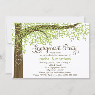 Convites Festa de noivado da árvore do primavera e do ver