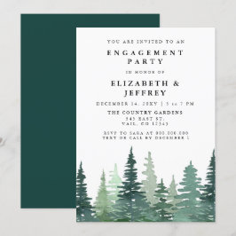 Convites Festa de noivado da Floresta de Pinheiro Russo Wat