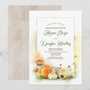 Convites Festa de noivado da queda das abóboras e dos