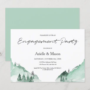 Convites Festa de noivado das Montanhas da Floresta Verde E
