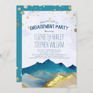 Convites Festa de noivado das Montanhas do Ouro Azul de Aqu