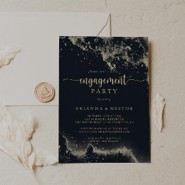 Convites Festa de noivado de abertura Dourada de água