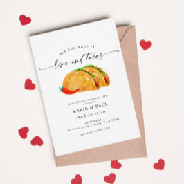 Convites Festa de noivado de Amor e Tacos
