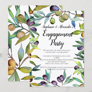 Convites Festa de noivado de Aquarela do Tuscano