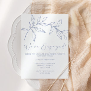 Convites Festa de noivado de Boho das Flores do Periwinkle