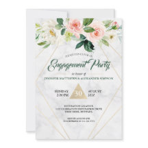 Festa de noivado de Boho Floral Cor-de-Larga Rosa-