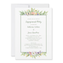 Festa de noivado de Borboletas Florais de Aquarela