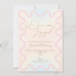 Convites Festa de noivado de borda de onda da borda do Scal