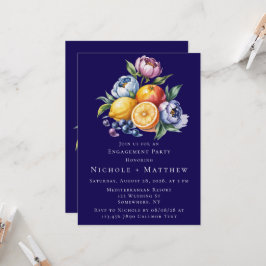 Convites Festa de noivado de Buquê de Citros do Mediterrâne