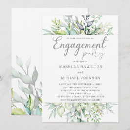 Convites Festa de Noivado de Caligrafia Botânica