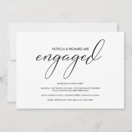 Convites Festa de noivado de Caligrafia Moderna Simples